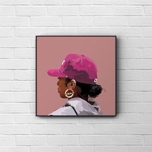 Tomboy Pink | Black Girl Art Poster | Black Printable Art | Black Owned Wall Art | Black Woman | Home Decor | Afro Art | Digital Download