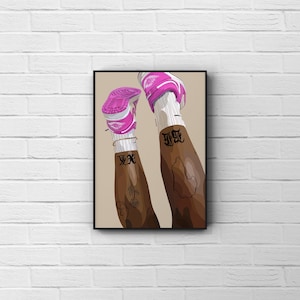 Black Girl Sneaker Art Poster | Black Printable Art | Pink Shoes Art Print | Black Women | Black Owned Art | Wall Decor | Digital Download