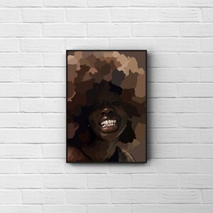 Afro | Black Printable Art | Wall Decor | Black Owned Wall Art | Black Woman | Black Girl Hair | Home Decor | Afro Art | Digital Download