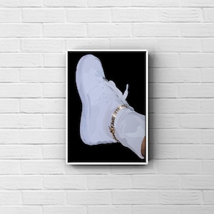 Uptown Black | Black Girl Art Poster | Black Owned Wall Art | Black Woman | Sneaker Prints | Printable | Home Decor | Art | Digital Download