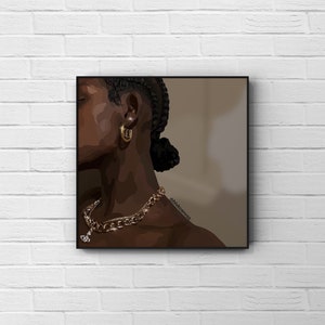 Self Care | Black Girl Art Print | Black Owned Wall Art | Black Woman | Wall Poster | Black Printable Art | Afro Art | Digital Download
