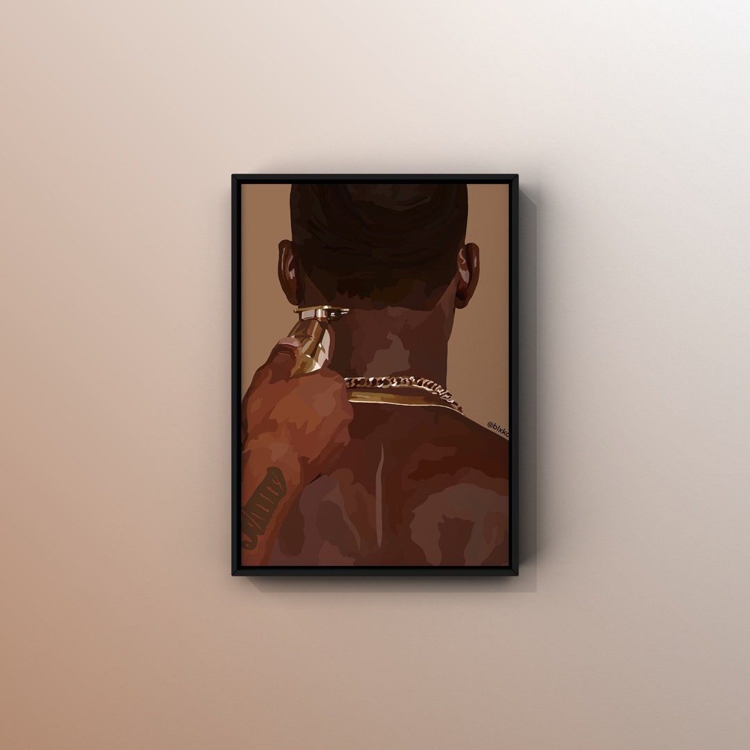 Fade Framed Black Art Poster Gold Art Wall Decor Black Men Art Print