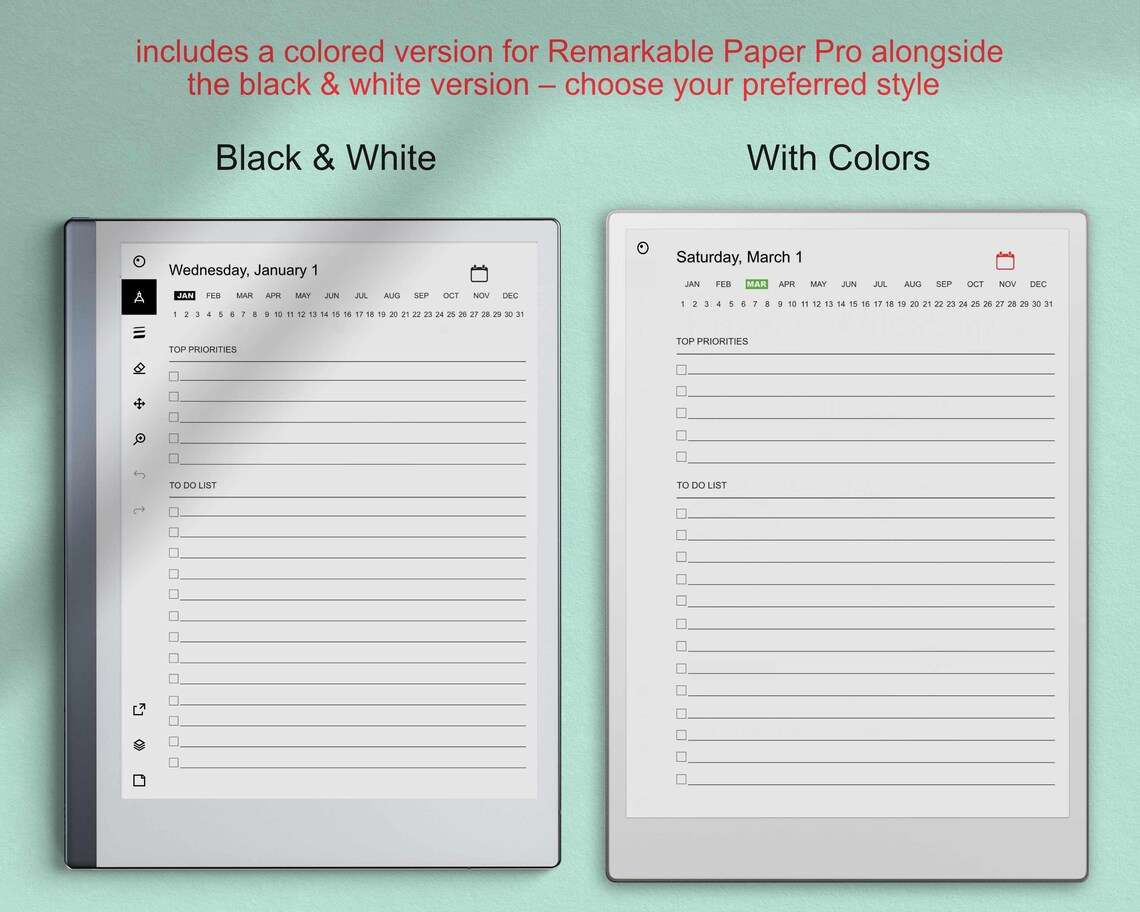 2026 Daily to Do List for Remarkable 2 and Paper Pro,hyperlinked ...