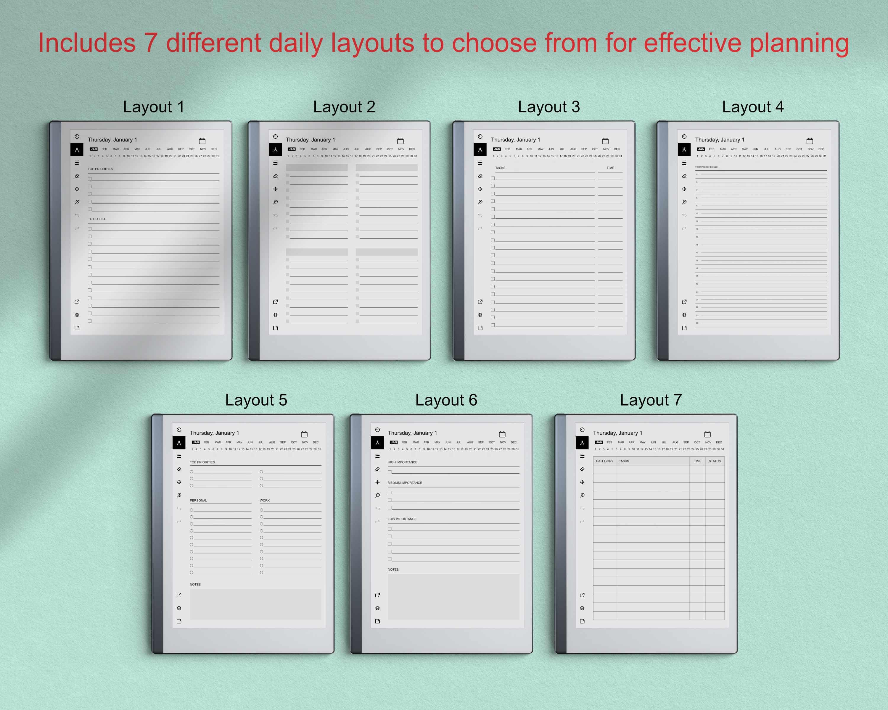 2026 Daily to Do List for Remarkable 2 and Paper Pro,hyperlinked ...