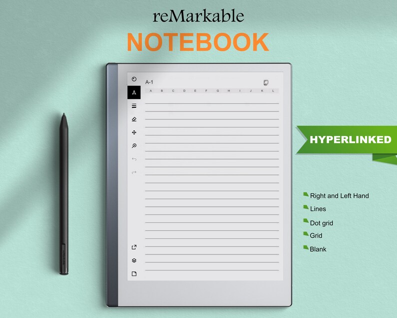 Remarkable Templates Digital Notebook Remarkable 2&1 Etsy