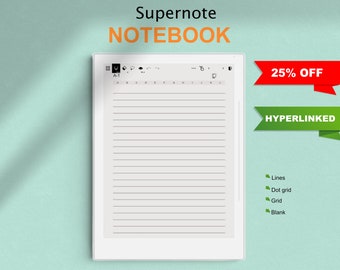 Supernote Templates, Digital Notebook, Supernote A5 / A5X / A6 / A6X.