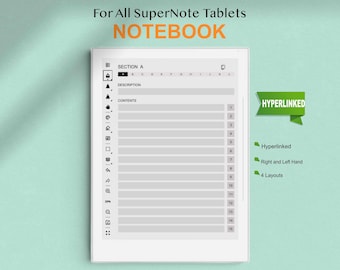 Supernote Templates, Digital Notebook, Supernote A5 / A5X / A6 / A6X.