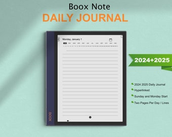 Boox Note Templates, 2024 2025 Daily Journal, Boox Note AIR / AIR2 / 2 / 3 / 5