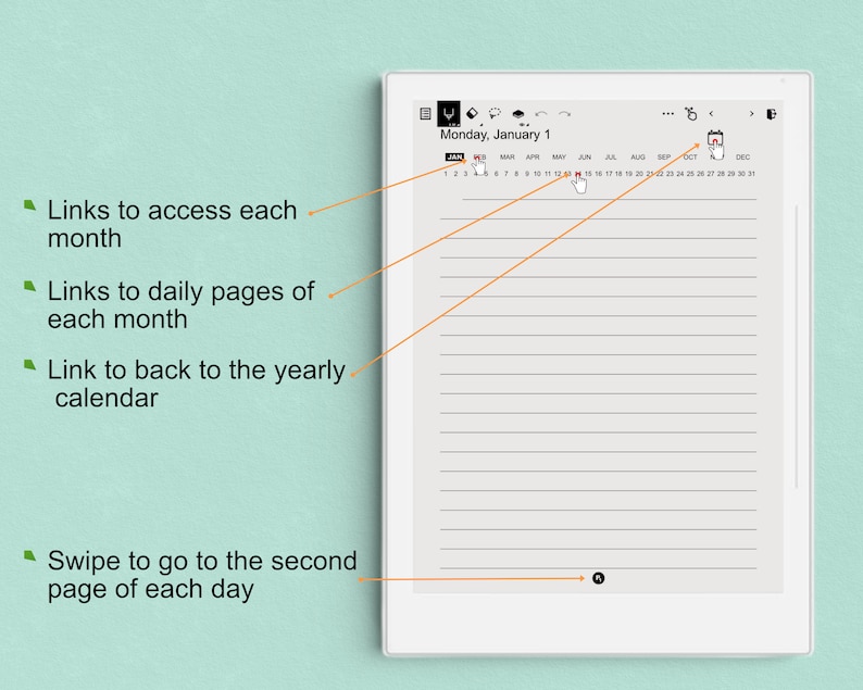 Supernote Templates, 2024 2025 Daily Journal, Supernote A5 / A5X / A6