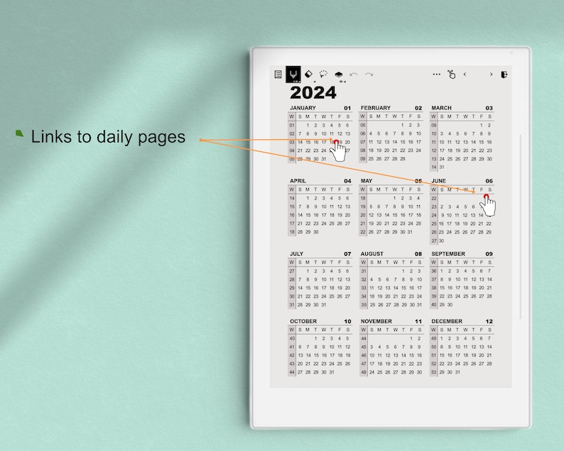 Supernote Templates, 2024 2025 Daily Journal, Supernote A5 / A5X / A6