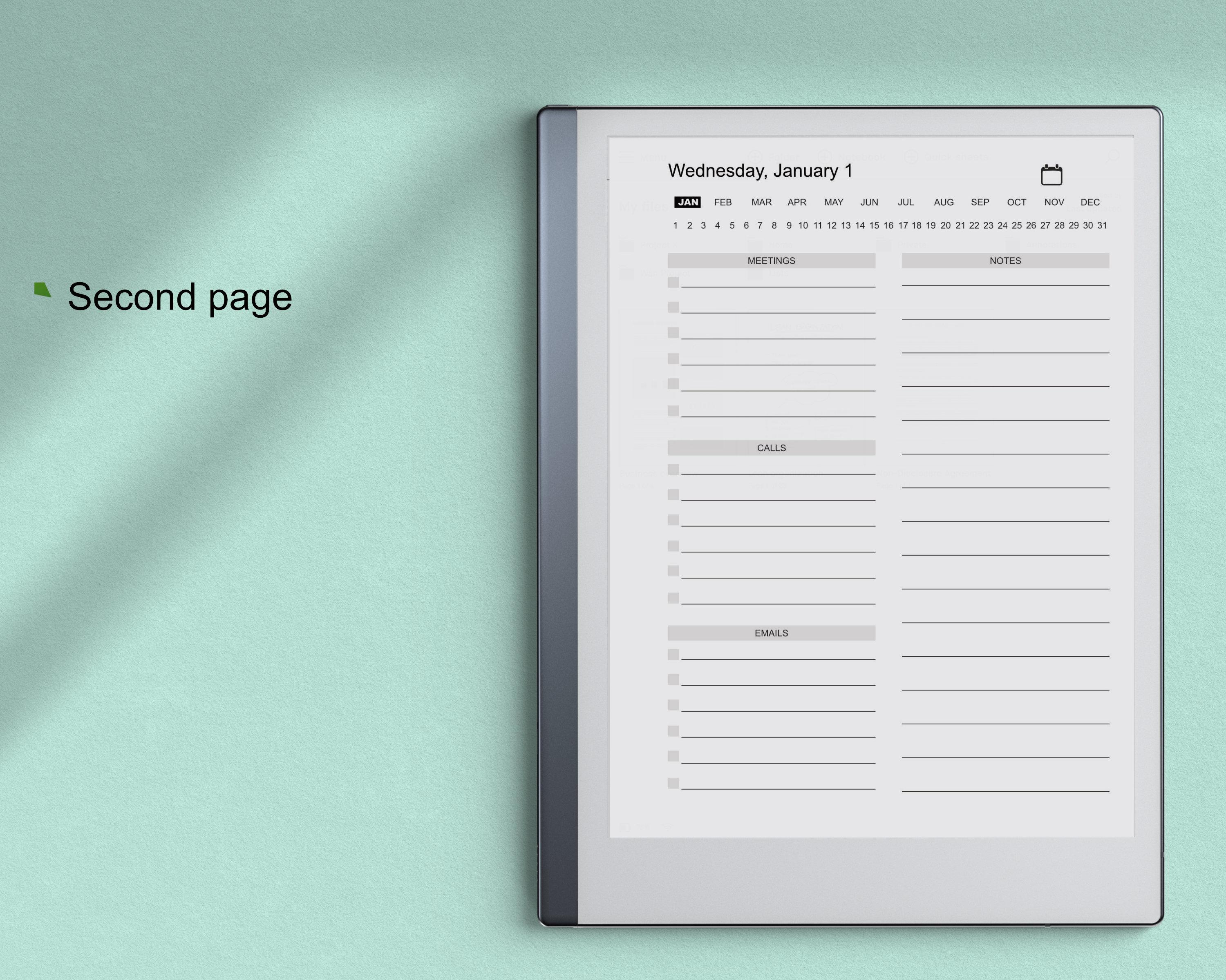 Daily Work Planner Templates for Remarkable 2 | 2025-2026 | Hyperlinked ...