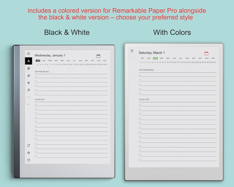 2026–2027 Daily To-do List for Remarkable Paper Pro & 2 | Task List ...