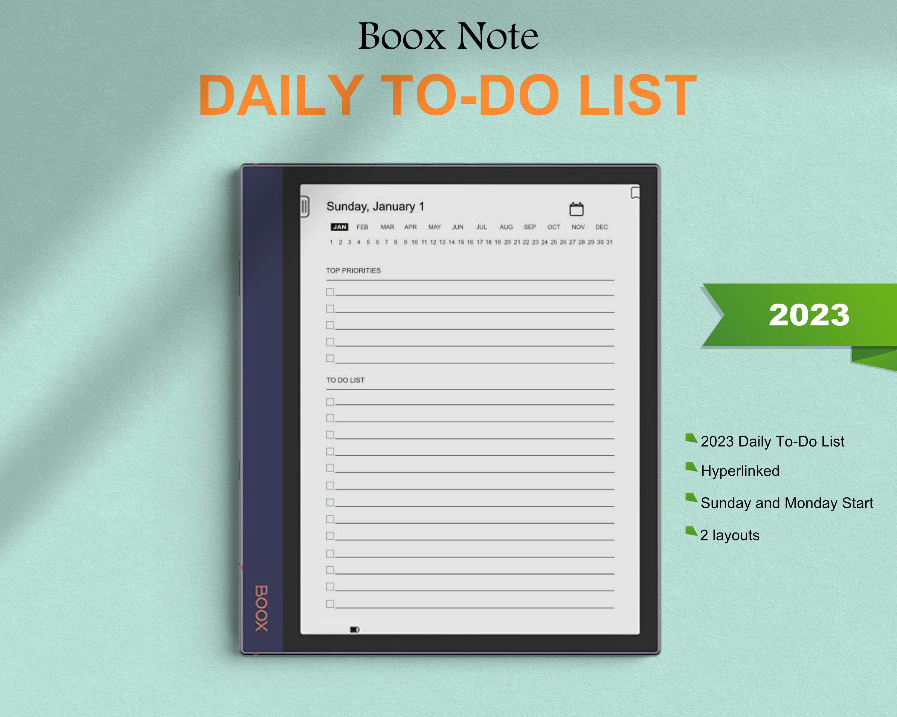 Boox note templates 2023 daily to do list boox note air etsy