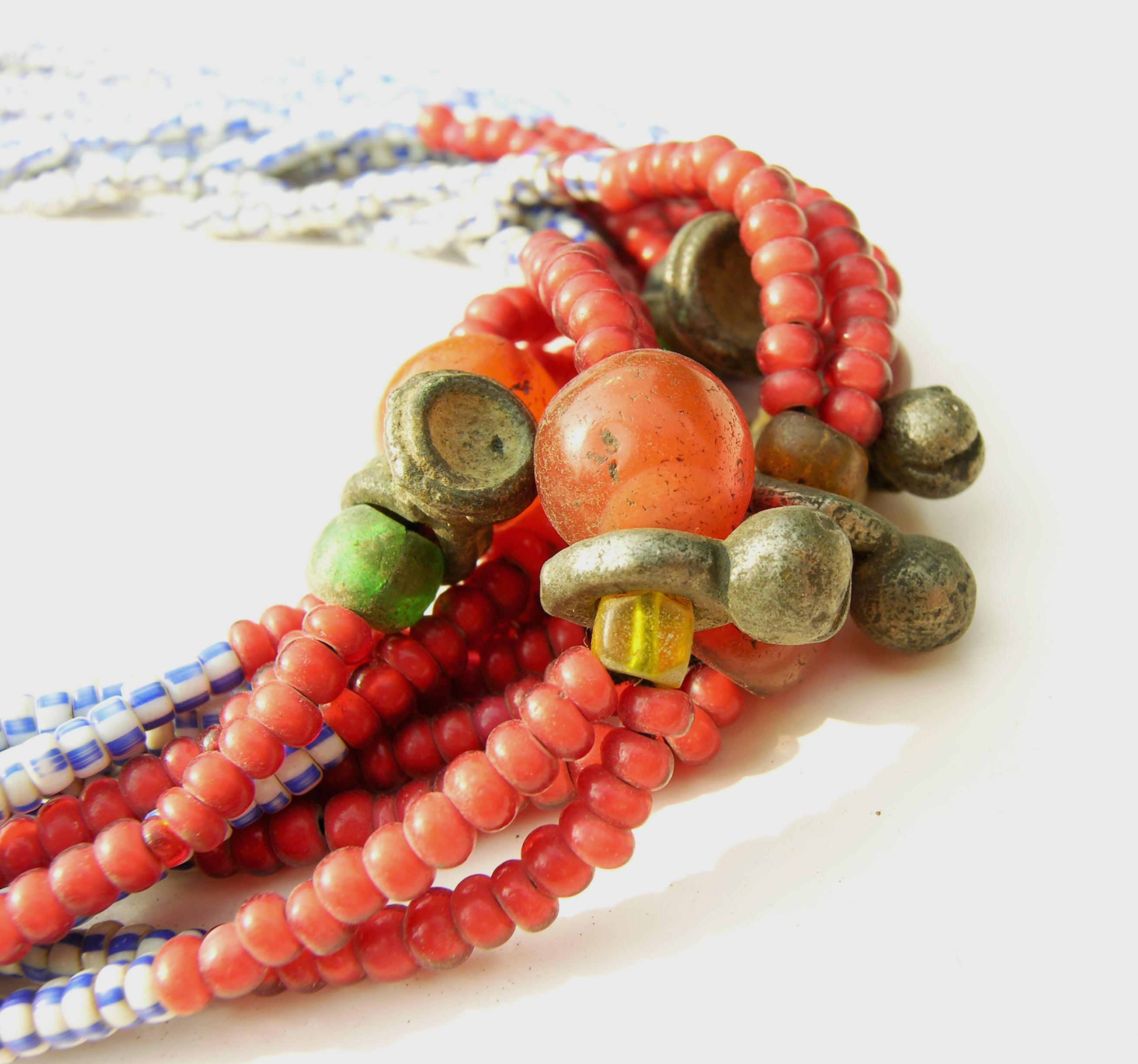 Beautiful Hand Made Vintage Burma Beaded Petrified Palmwood Batik  main image 3