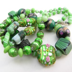 Vintage boho ketting met glaskralen