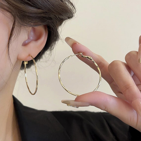 40mm MINIMALIST GOLD HOOP EARRINGS