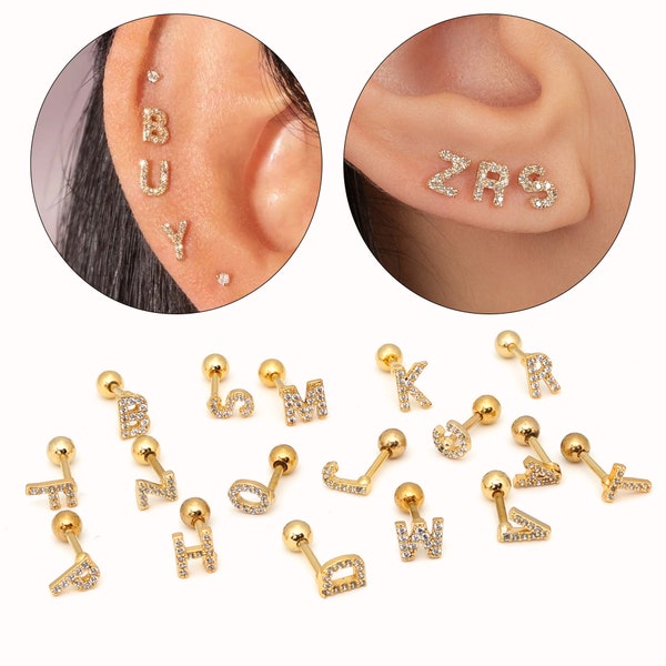 Initial Earrings Etsy