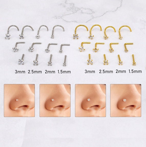 Rhinestone Small Diamond Nose Piercing Set Of 4, 4 Shapes, 20G Surgical  Steel Twisted Stud, Crystal Body Piercing By Dhseller2010 Dhjqy From  Dh_seller2010, $1.24 | DHgate.Com
