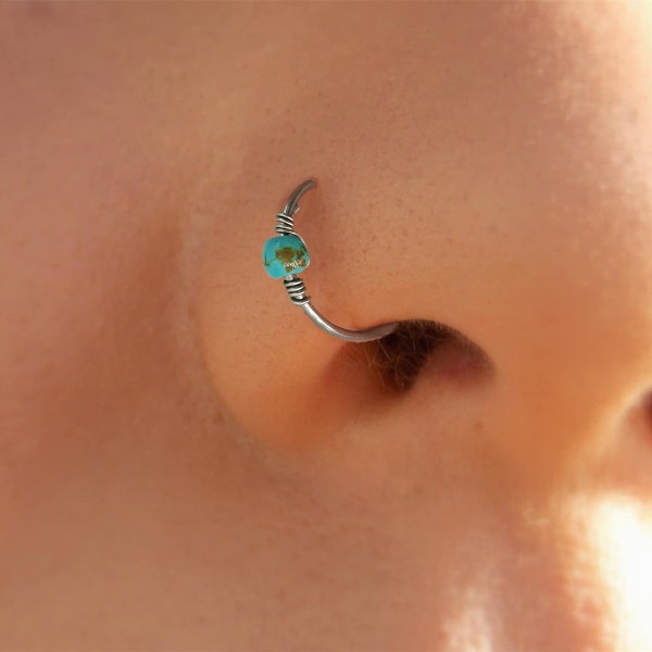 Turquoise Nose Ring Etsy