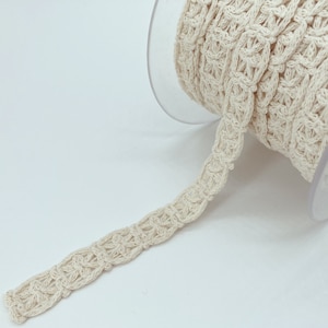 Ivory Bohemian Cotton Lace Trim: Ethnic Braided Pattern (15mm)