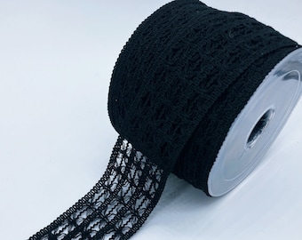 Black Vine Cotton Lace Trim 1.8" for Dress Sewing Decor