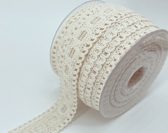 Natürliche Leiter Baumwoll-Spitzenband 3,5 cm für Kleid Braut Nähen