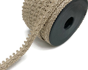Gold Trim, 0.59" Metallic Gimp Braid for Lampshade & Decor