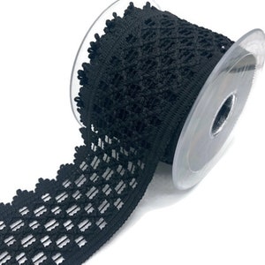 Black Cotton Braid Trim: Bohemian Frame Pattern, Home Decor (2.36 inches)