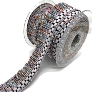 Multicolor Iridescent Fringe Trim: 30 mm Bohemian Cotton Sewing Trim