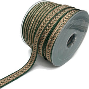Bronze Arrow Braid Trim: Army Green Ethnic Bohemian Trim (15mm / 0,59 inch)