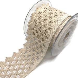 Extra Large Cotton Cream Trim: Bohemian Frame Pattern, Home Decor (2.36 inches)