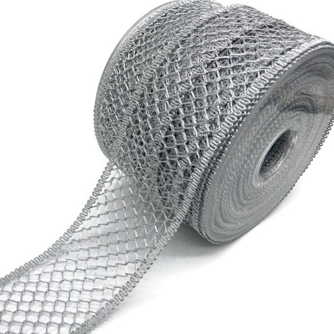 Metallic Net 50 Mm Silver Metallic Net Braid Trim/lace Metallic Trim/ethnic Trim ...