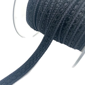 Black Braid Gimp Trimming: Plaited Embroidered Ribbon (0.59 inch)