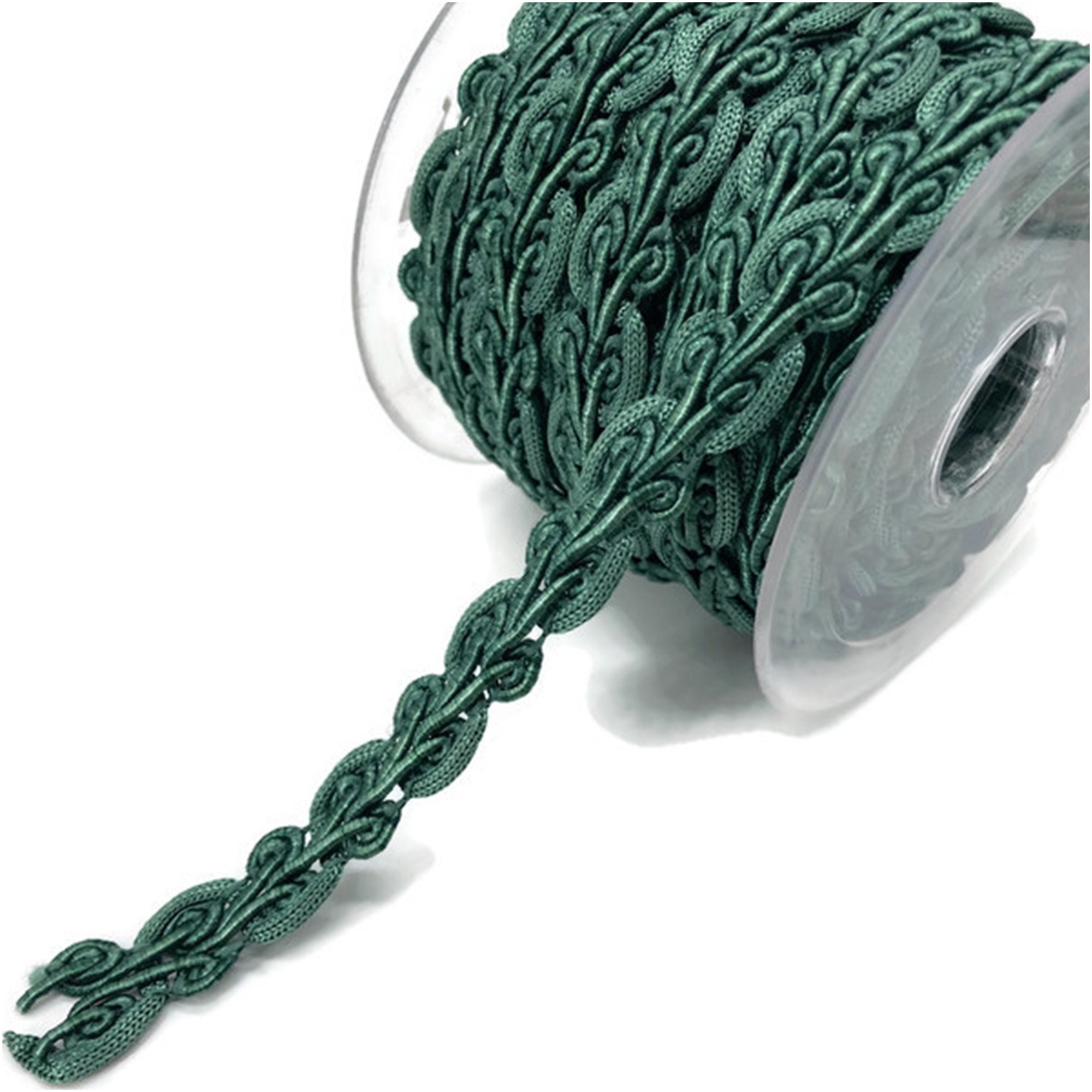 15 mm Sacramento Green Braid Gimp Trim| Snake Braid Gimp Trimming | Plaited ribbon | Embroidered ribbon for  Ornamental | (0.59 inch)