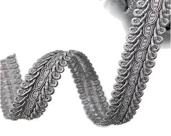 Silver Gray Gimp Trim 0.8" for Costume Dress Decor