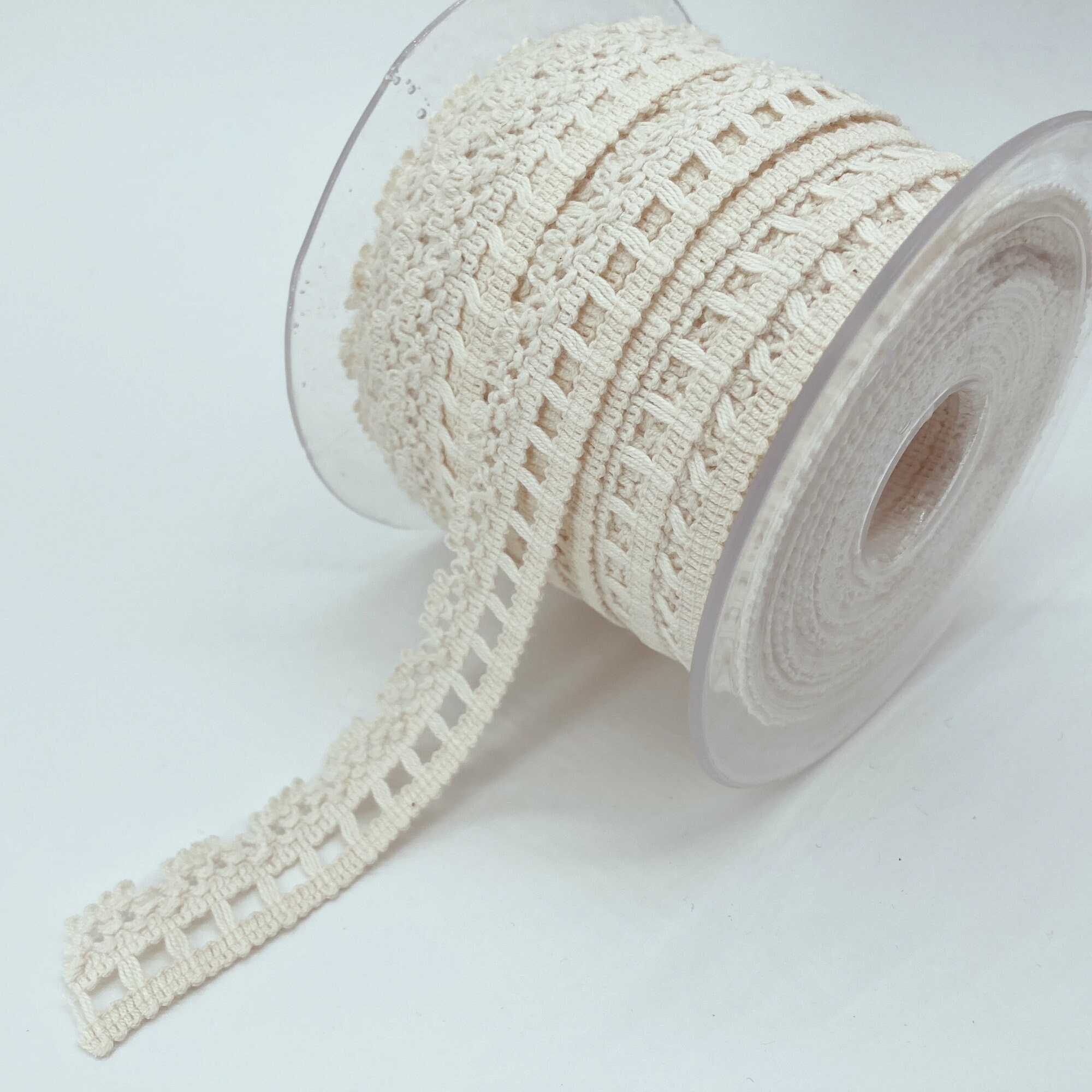 20 Mm Natural Cotton Braid Lace Trim Scalloped Pattern Lace Trim Ivory