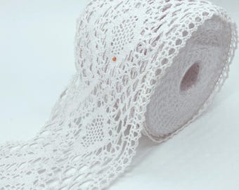 Natural Medallion Cotton Lace Trim 3.5" for Dress Bridal Decor