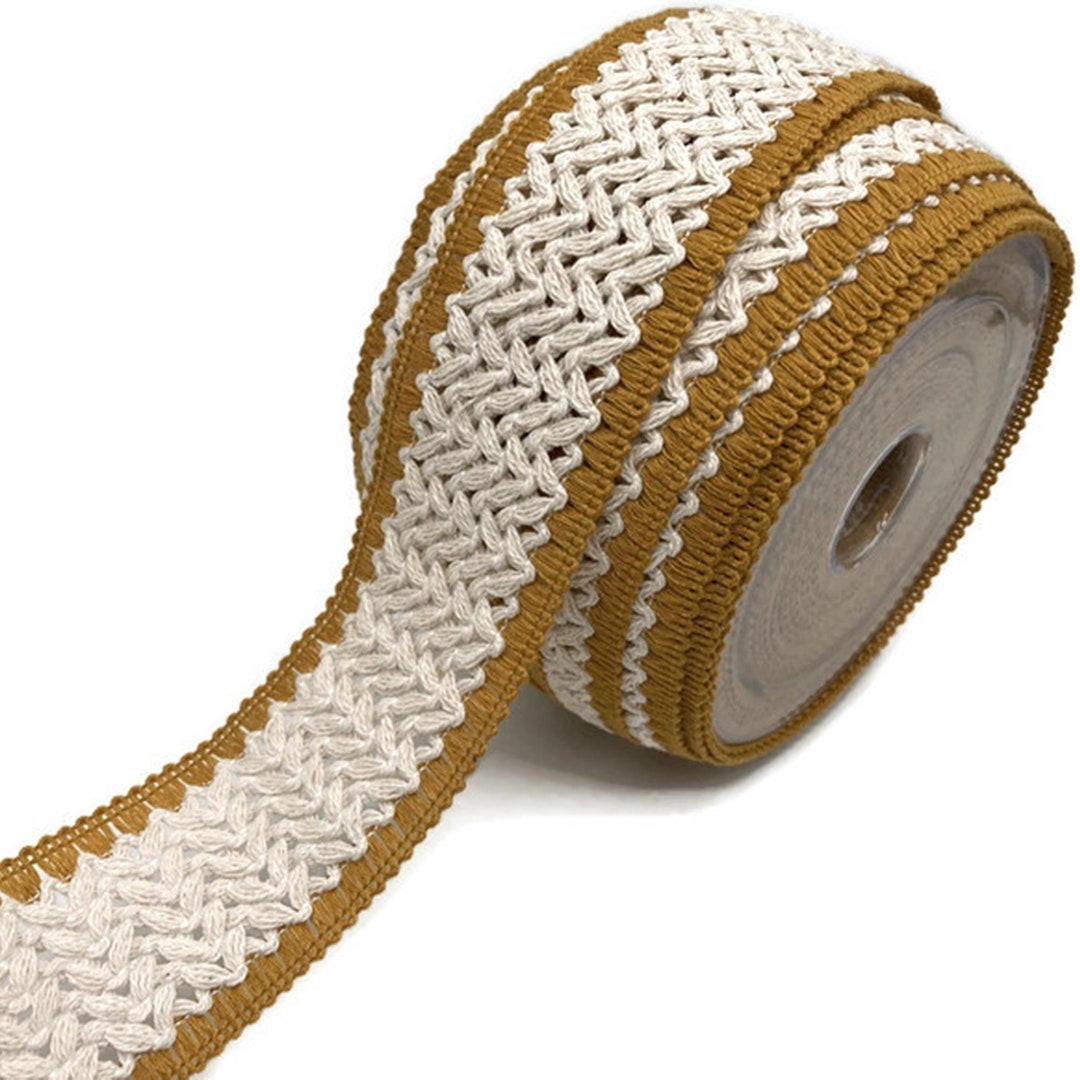 Mustard Ruffle Trim 45 Mm Mustard Yellow Edged Chevron Trim| Braid Cotton Trim| Trim by ...