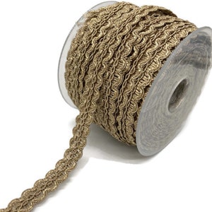 Gold Metallic Borte mit Ketten Design - 15 mm Boho Borte
