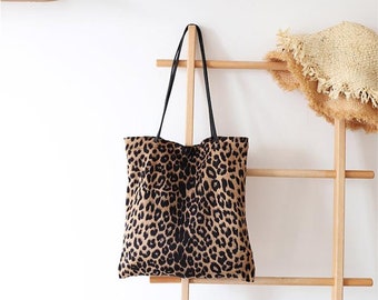 Leopard Print Shoulder Bag, Fashion Women Shoulder Bag, Stylish Tote Bag, Shopping Bag, Gift for Her