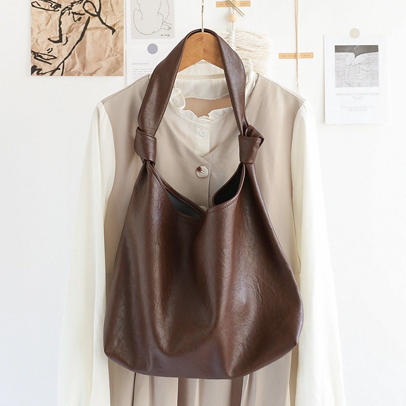 Ivory Vegan Leather Shoulder Bag