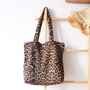 Leopard Print Shoulder Bag, Fashion Women Shoulder Bag, Stylish Tote Bag, Shopping Bag, Gift for Her