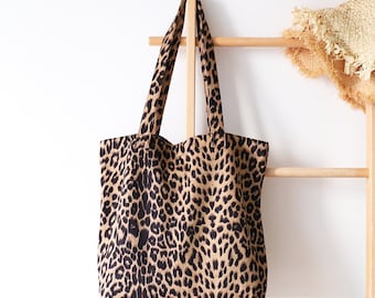 Borsa a tracolla con stampa leopardata, borsa a tracolla da donna alla moda, borsa tote alla moda, borsa della spesa, regalo per lei