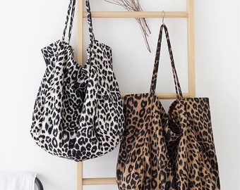 Leopard Print Shoulder Bag, Fashion Women Shoulder Bag, Stylish Tote Bag, Shopping Bag, Gift for Her