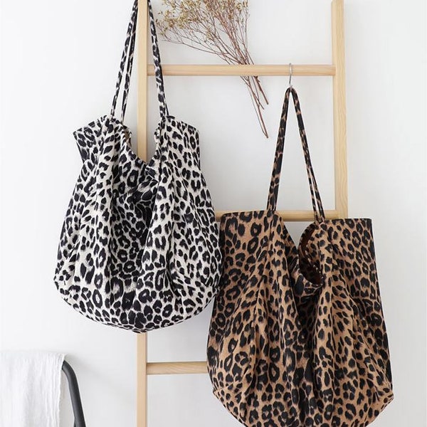 Leopard Print Shoulder Bag, Fashion Women Shoulder Bag, Stylish Tote Bag, Shopping Bag, Gift for Her