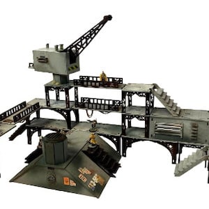 Lasersnijden bestanden SVG - industriële gebouw landschap collectie voor SciFi (28mm)