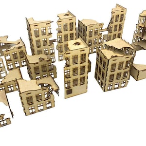 Pliki do cięcia laserowego SVG - kolekcja Ruined City under Seige dla WW2/Warhammer (28mm)