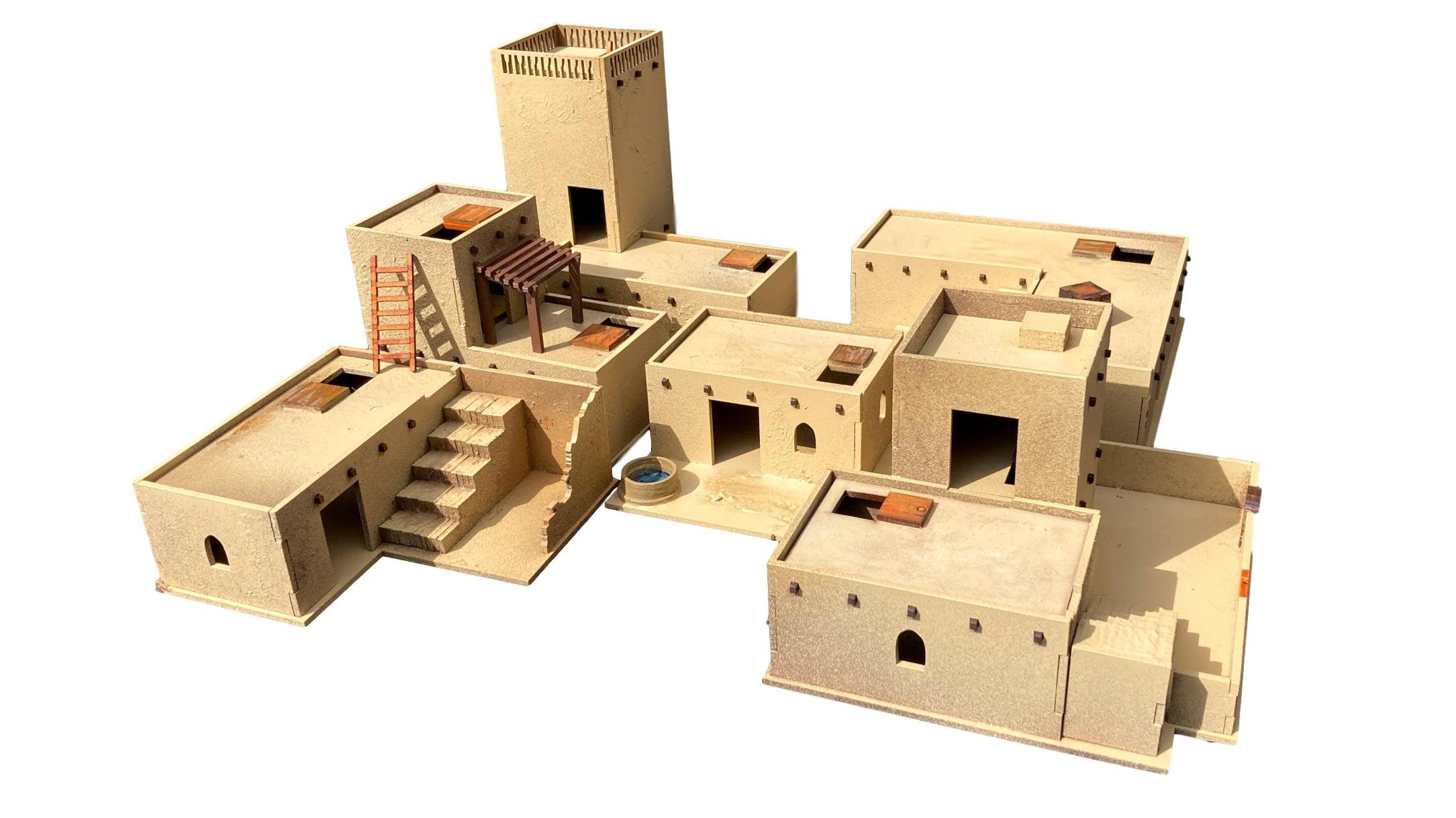 Laser Cutting Files SVG + DXF - Desert Buildings Collection 1 for WW2/Warhammer (28mm)