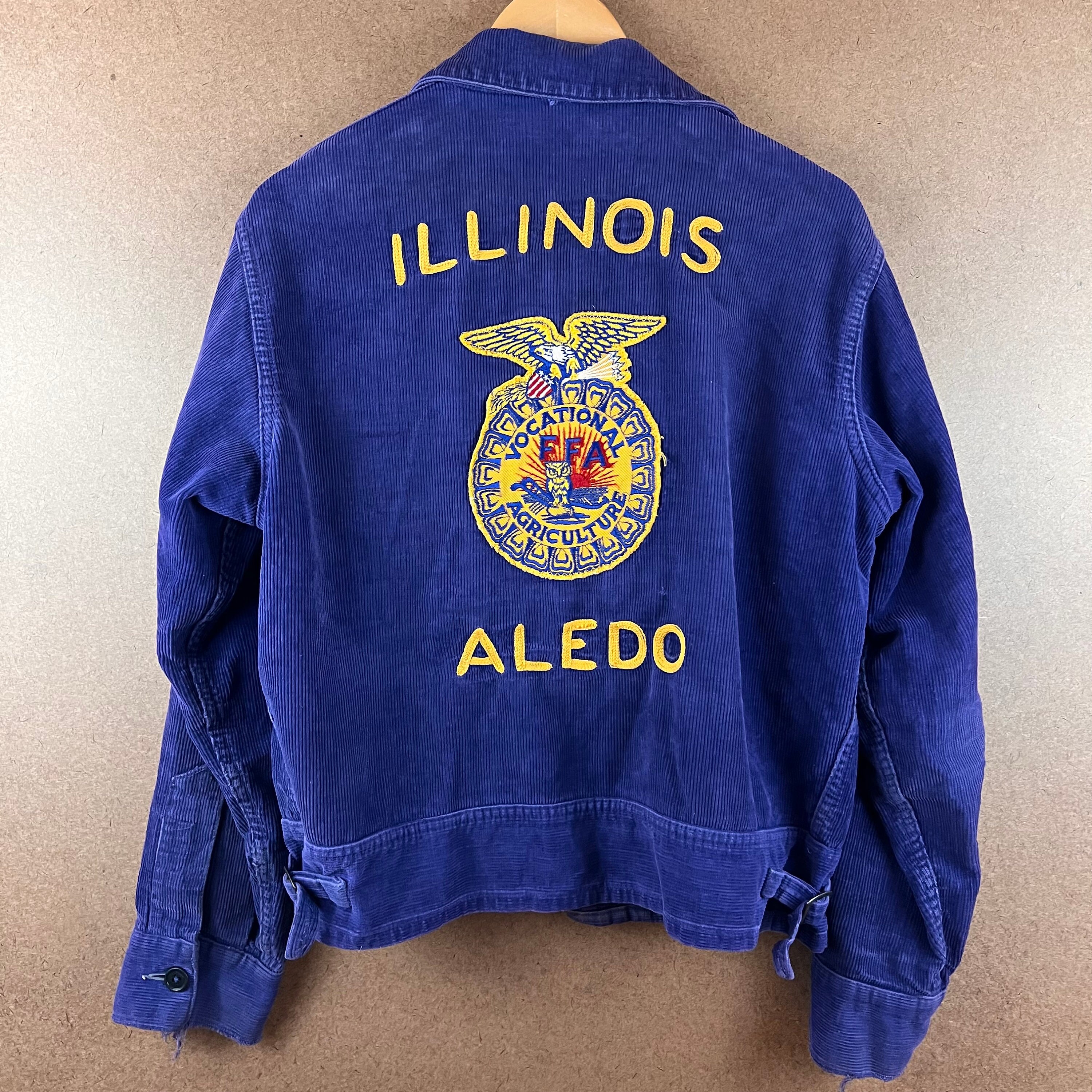 VTG 50s Distressed FFA Corduroy Chain Stitch Jacket Aledo Illinois 