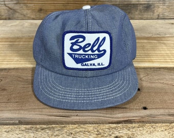 VTG Deadstock K-Products Bell Trucking Chambray Snapback Hat USA